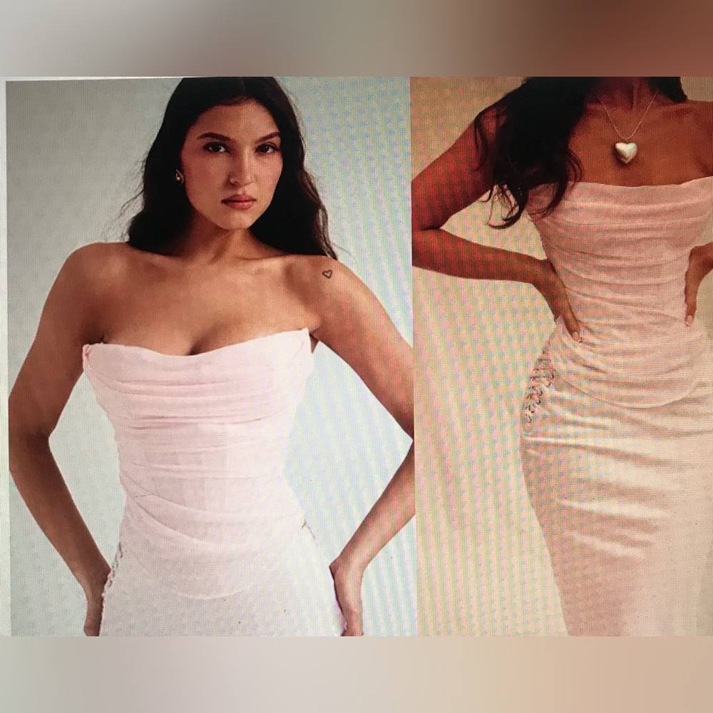 HOUSE OF CB 'Georgie' Ballerina Pink Strapless Corset/Size XL / L+ (Regular Cup